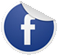 small round button with the facebook logo